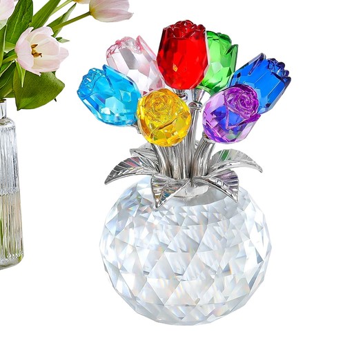 Crystal colorful rose bouquet - colorful,