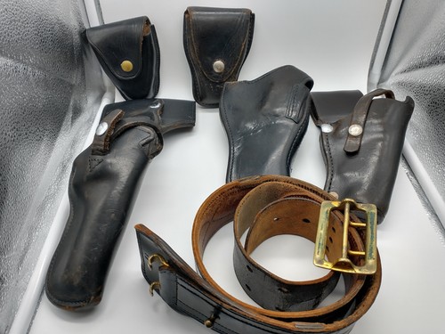 Vintage black leather police - vintage,