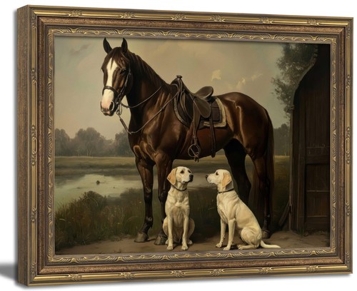 Vintage gold framed wall art - gold,