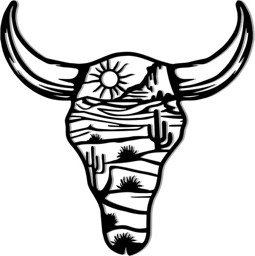 Black metal inch cow - metal, 13