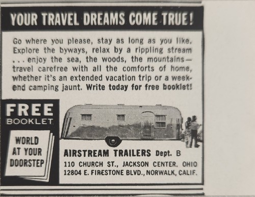1956 print airstream travel - airstream,
