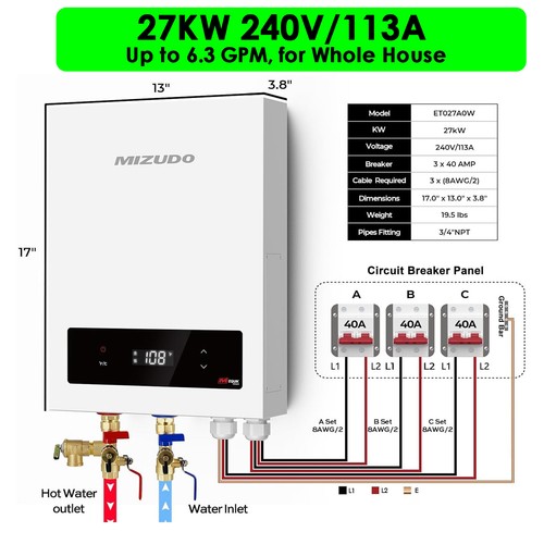 27kw tankless water heater - 27kw,