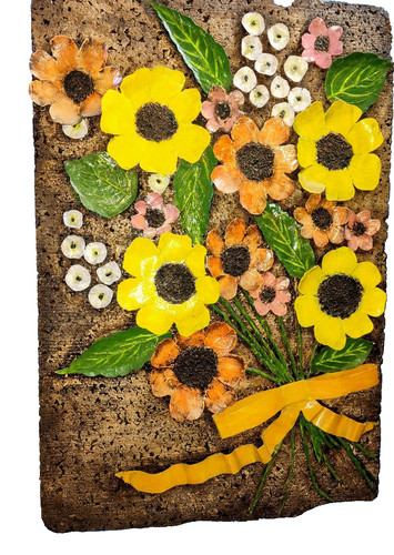 Vtg mcm paper - mache, flower