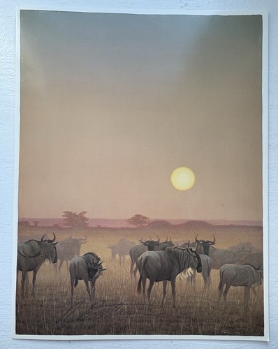 Robert bateman wildebeests - wildebeests, at