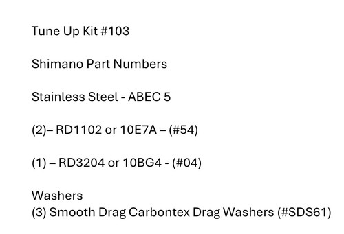 Tune kit 103 shimano - up,
