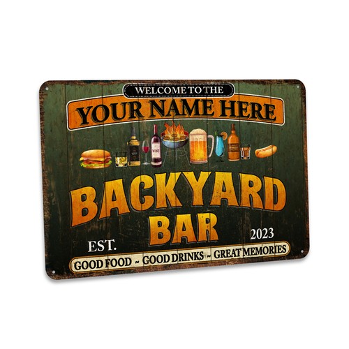 Custom backyard bar sign - backyard,