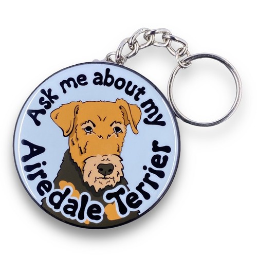 Airedale terrier keychain - keychain, ask
