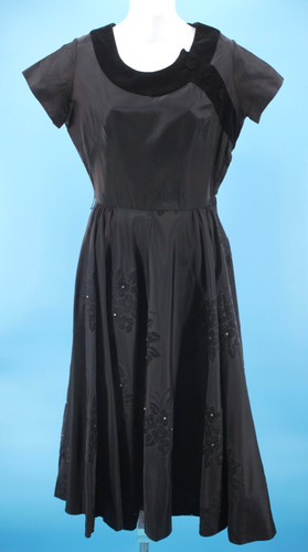 Vtg women 50s black velvet - women's,