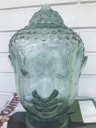 Buddha head recycled green - head,