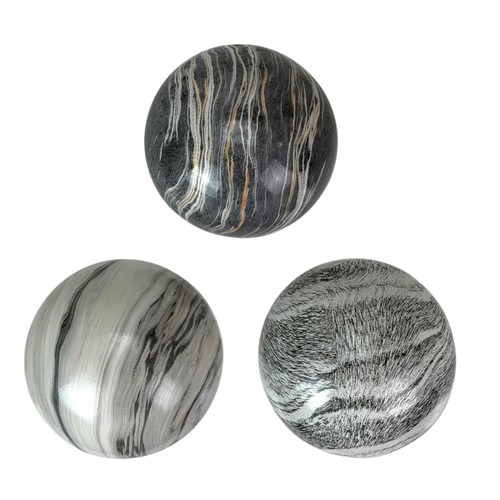 Decorative orb set grey - set, 3