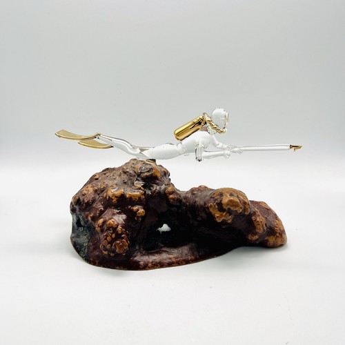 Glass baron scuba diver statue - scuba,
