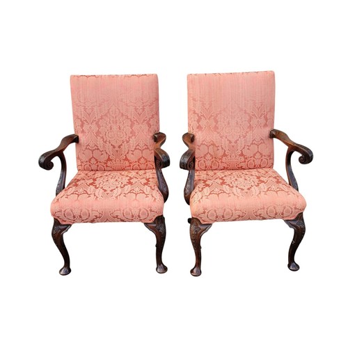 Pair 19th walnut queen - of,