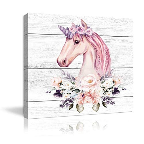Pink little unicorn wall - little, art