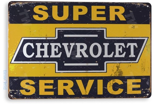 Tin sign chevrolet super - sign,