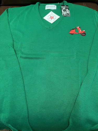 Ferranti green neck sweater - v,