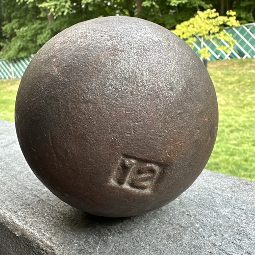 Vintage cannon ball 12lb solid - ball,