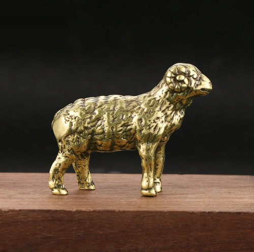 Brass sheep figurine - sheep,