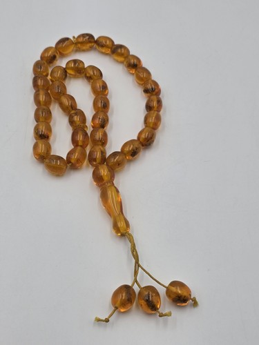 Vintage large beaded amber - beaded,