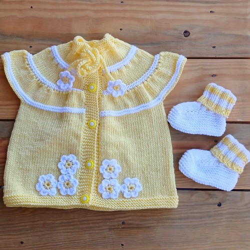 Hand knitted baby - knitted, set