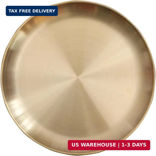 Round brass tray small - brass, gold