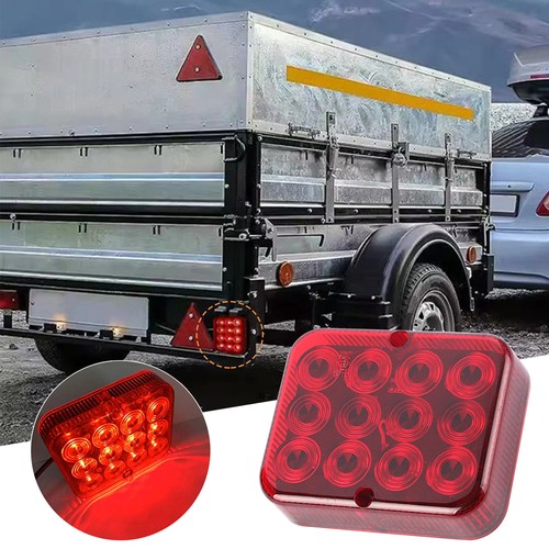 Car trailer square rear red - square,