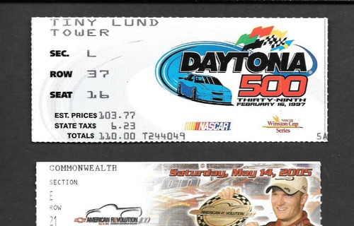 Nascar vintage race ticket - nascar,