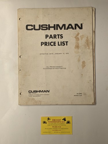 Cushmam parts price list - parts,