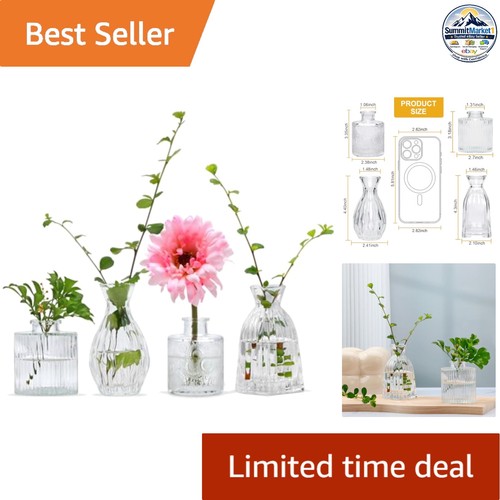 Glass bud vases set - set, 4