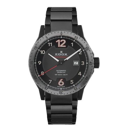 Edox chronorally steel 45mm - steel,