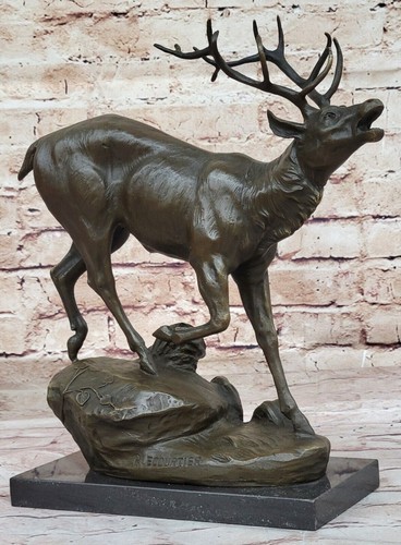 Bronze marble statue elk - bronze,