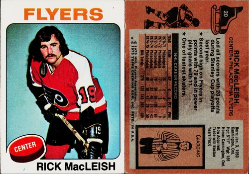 1975 topps hockey card 20 - 1975-76,