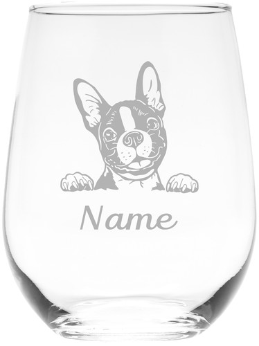 Boston terrier dog with - boston, name