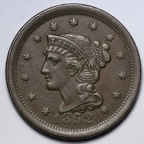 1852 braided hair large - 1852, cent