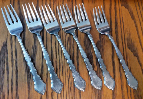 Oneida satinique salad forks - 6,