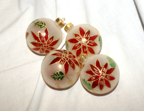 Frosted glass red poinsettia - 4,