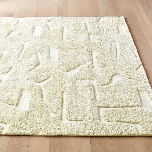 Modern beige tufted wool - tufted, area