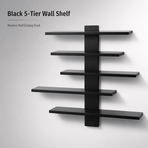 Layer staggered wall shelf - 5-layer,