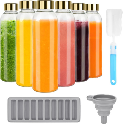 Glass water bottles with lids - glass,