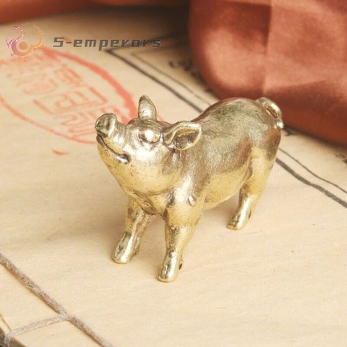 Brass pig figurine - pig, solid