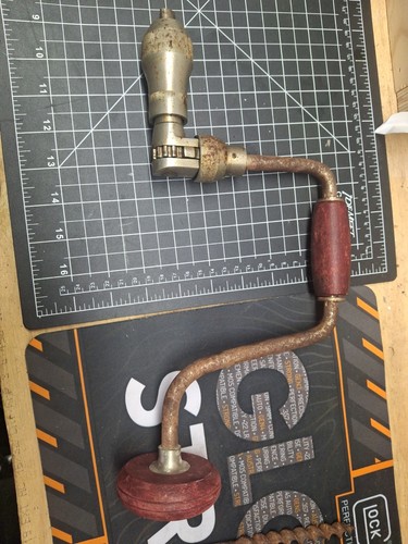 Vintage wood grip hand crank - vintage,