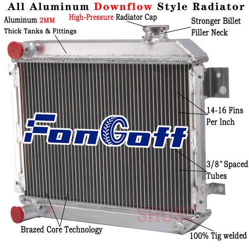 Aluminum rows radiator - 3-rows, for