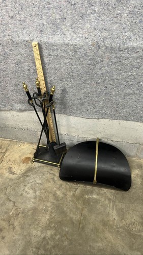 Black brass fireplace - tool, set