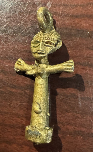 Vintage african brass pendant - vintage,