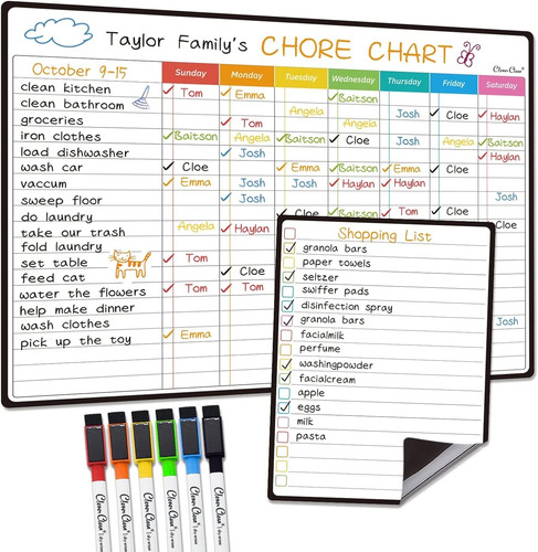 Magnetic dry erase chore - erase,