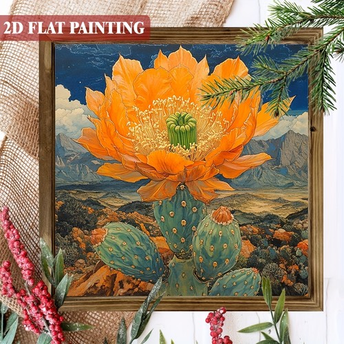Vintage desert cactus orange - vintage,