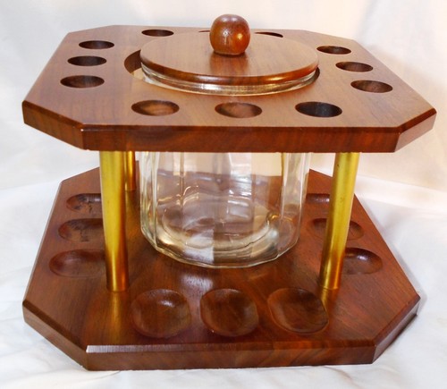 Vintage wood pipe rack - wood,