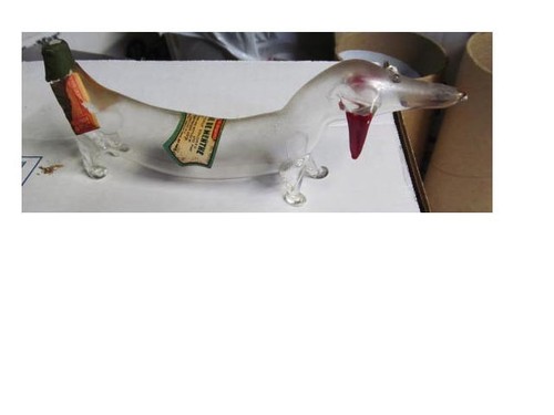 Vintage glass dachshund dog - glass,