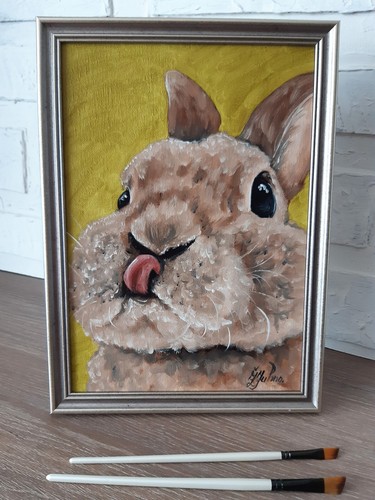 Bunny original painting pet - bunny,