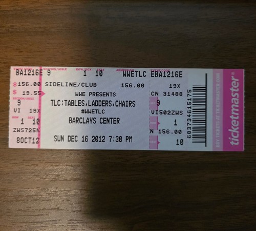 Wwe tlc 2012 ticket - wwe,