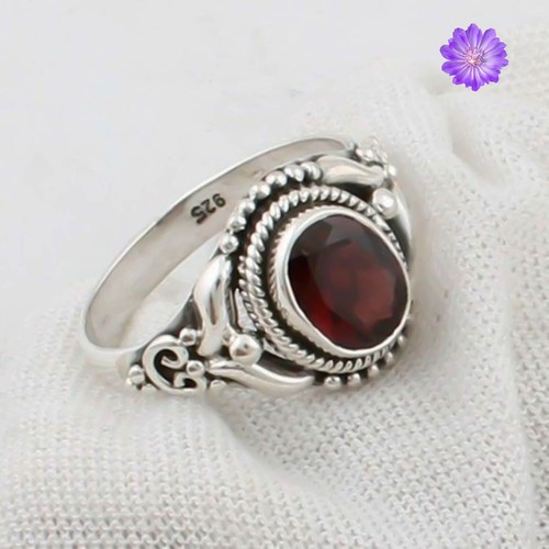 Red garnet gemstone 925 - red,